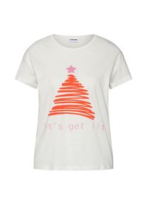 Noisy may, Damen T-Shirt 'ALPINE', Orange / Wei&szlig;