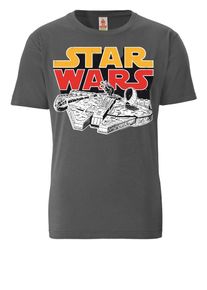 logoshirt, Herren T-Shirt 'Star Wars Millenium Falcon', Gelb / Dunkelgrau / Rot