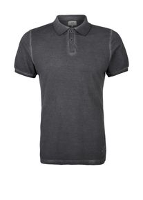 Q/S Designed By, Herren Poloshirt in Cold Pigt Dye, Schwarz