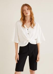 Mango, Damen Bluse 'Bank-H', Wei&szlig;