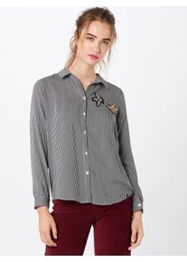 Key Largo, Damen Bluse 'INSECT', Schwarz / Wei&szlig;