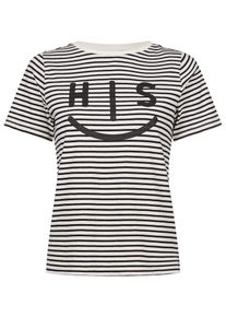 H.I.S. HIS JEANS, Damen T-Shirt, Schwarz / Weiß