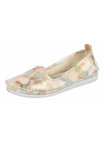 Andrea Conti, Damen Slipper mit Camouflage-Druck, Beige / Mischfarben