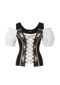 Stockerpoint, Damen Shirt 'Nella', Braun / Schwarz / Naturweiß
