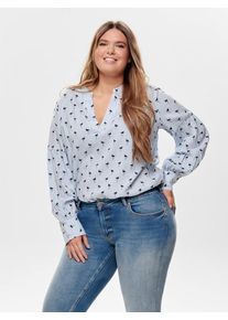 Only Carmakoma, Damen Bluse 'CAMINA', Hellblau / Schwarz / Wei&szlig;