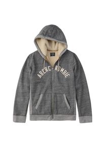 Abercrombie & Fitch Abercrombie & Fitch, Herren Sweatjacke 'LOGO SHERPA FULLZIP 2+2 4CC', Grau