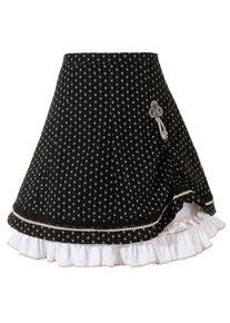 Marjo, Damen Trachtenrock mit Metallapplikation, Schwarz / Wei&szlig;