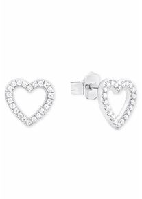 s.Oliver RED LABEL, Damen Paar Ohrstecker 'Herz', Silber
