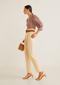 Mango, Damen Bluse 'Lena', Feuerrot / Naturwei&szlig;