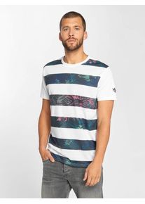 Just Rhyse, Herren T-Shirt Islilla mit gestreiftem Muster, Wei&szlig;