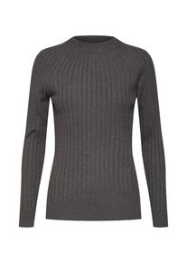 Vila, Damen Pullover 'VIGRADA KNIT RIB L/S TOP', Dunkelgrau