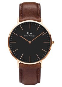 Daniel Wellington, Herren Uhr 'Bristol DW00100125', Braun / Gold / Schwarz