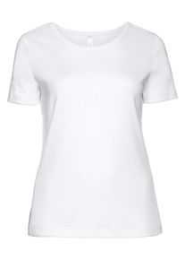 sheego Casual, Damen sheego Basic T-Shirt, Wei&szlig;