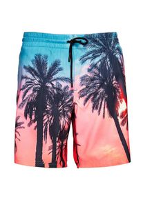 s.Oliver RED LABEL, Herren Badeshorts, Aqua / Dunkelblau / Koralle