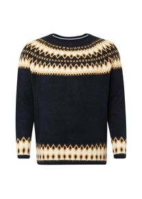 Tom Tailor Denim, Herren Pullover, Nachtblau / Goldgelb / Wei&szlig;