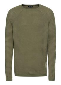 Your Turn YOURTURN, Herren Pullover 'Ottoman Rib Crewneck', Oliv