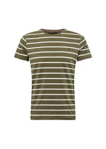 Tommy Hilfiger, Herren Shirt, Oliv / Wei&szlig;