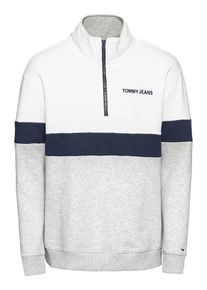 Tommy Jeans, Herren Sweatshirt 'TJM RETRO MOCK NECK', Dunkelblau / Grau / Weiß