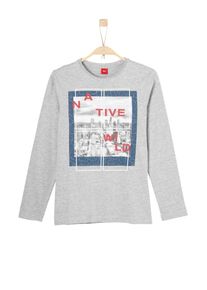 s.Oliver Junior, Longsleeve, Blau / Graumeliert / Rot