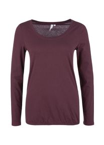 Q/S Designed By, Damen Longsleeve mit elastischem Bund, Weinrot