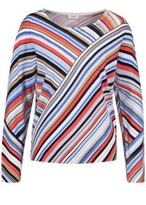 Gerry Weber, Damen Pullover, Rauchblau / Rot / Schwarz / Weiß