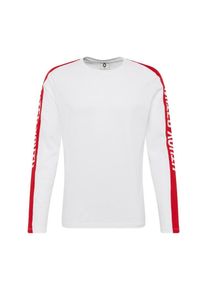 Jack & Jones JACK & JONES, Herren Shirt 'JCOPOPS TEE LSCREW NECK', Rot / Wei&szlig;