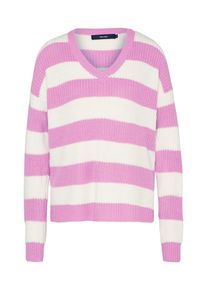 Véro Moda VERO MODA, Damen Pullover 'SIBBO STRIPE', Lila / Weiß