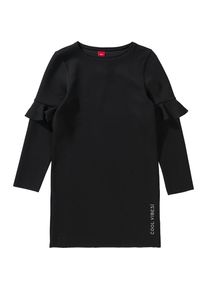 s.Oliver Junior, Mädchen Kleid mit Volantärmeln, Schwarz / Silber