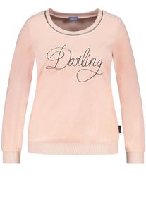 SAMOON, Damen Nicki-Sweatshirt mit Stickerei, Pfirsich