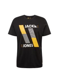 Jack & Jones JACK & JONES, Herren Shirt 'JCOBOOSTER TEE SS CREW NECK MARCH 19', Gelb / Schwarz / Wei&szlig;