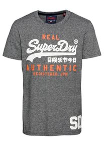 Superdry, Herren T-Shirt 'VINTAGE AUTHENTIC DUO TEE', Graumeliert / Orange / Wei&szlig;