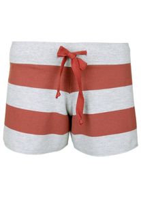 Juvia, Damen Sweatshorts, Grau / Pastellrot