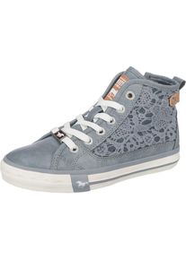 Mustang, M&auml;dchen Sneakers High mit Spitzendetails f&uuml;r M&auml;dchen, Taubenblau