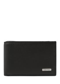 Calvin Klein, Herren Lederportemonnaie, Schwarz