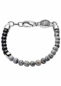 Diesel, Herren Armband 'STACKABLES DX1061040', Schwarz / Silber