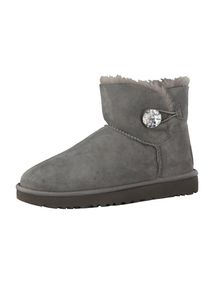 UGG Australia UGG, Damen Boots mit Swarovski-Stein 'Mini Bailey Button Bling', Grau