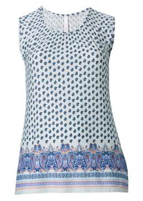 sheego Style, Damen Top, Blau / Offwhite