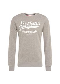 Jack & Jones JACK & JONES, Herren Sweatshirt 'JORSUMMERTIME SWEAT', Hellgrau / Wei&szlig;
