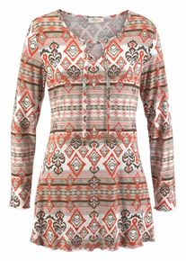 Boysen's BOYSEN'S, Damen Boysen's Longshirt, Braun / Dunkelorange