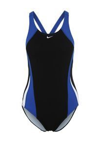 Nike Swim, Damen Badeanzug 'FAST BACK ONE PIECE', Blau / Schwarz / Weiß