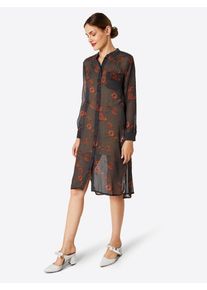 Saint Tropez, Damen Lange Bluse, Dunkelgrau / Orange