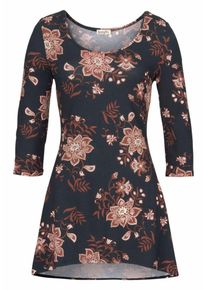 Boysen's BOYSEN'S, Damen Longshirt 'Vokuhila', Braun / Schwarz