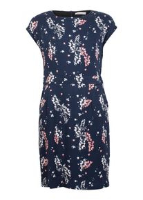 IN FRONT, Damen Etuikleid 'CIANNA', Nachtblau / Altrosa / Wei&szlig;