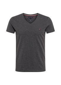 Tommy Hilfiger, Herren Shirt 'STRETCH SLIM FIT VNECK TEE', Dunkelgrau