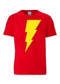 logoshirt, Herren T-Shirt 'Shazam', Gelb / Rot