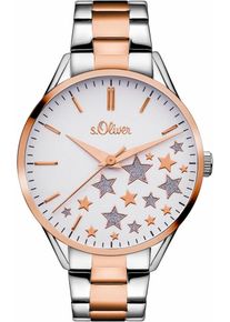 s.Oliver RED LABEL, Damen Quarzuhr 'SO-3437-MQ', Rosegold / Silber / Weiß