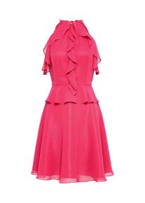 Swing, Damen Cocktailkleid mit Volants, Pink