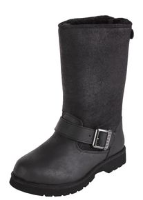 Buffalo, Damen Biker-Bootis in Nubukleder-Optik, Schwarz