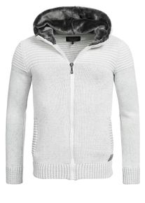INDICODE JEANS, Herren Strickjacke 'Curitiba', Wei&szlig;