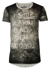 Trueprodigy, Herren T-Shirt 'Stop Wearing Black', Schwarz / Weiß